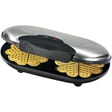 Edelstahl Doppel - Waffeleisen (2-Fach Waffelautomat, Antihaftbeschichtung, Große Backfläche, Backampel, 1400 Watt, Überhitzungsschutz) NEU + OVP
