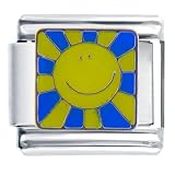 Happy Face Sun Italian Charms Bracelet Link