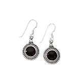 925 Silver & Round Onyx Dangle Earrings