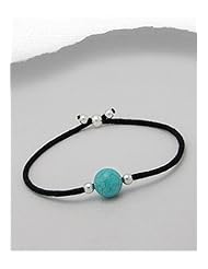 Black Stretch bracelet In Sterling Silver Bracelet