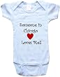 SOMEONE IN CHICAGO LOVES ME - CHICAGO BABY - City Series - White, Blue or Pink Onesie / Baby T-shirt