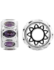 Storywheel® Amethyst Bead / Charm in 925 Sterling Silver