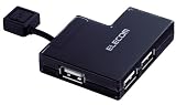ELECOM U2H-F4SBK コンパクトタイプ4ポートUSB2.0ハブ ブラック