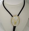 Sterling Silver/Gold Plated Deer Head Bolo Tie