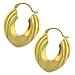 14 Karat Yellow Gold Electroform Style Oval Hoop Earrings 14 Karat Yellow Gold Electroform Style Oval Hoop Earrings