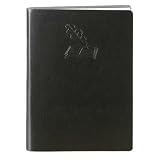 Black Embossed Quill & Book Leather Journal - Lined
