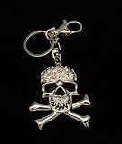 Rhinestone Skull Keychain