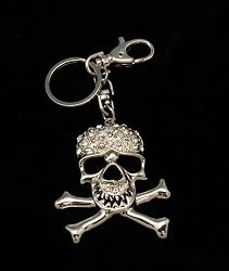Rhinestone Skull Keychain