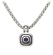 Sterling Silver Pendant w/ Amethyst from The Metro Collection, 17" by Zina