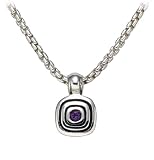 Sterling Silver Pendant w/ Amethyst from The Metro Collection, 17' by Zina