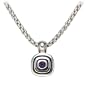 Sterling Silver Pendant With Amethyst From The Metro Collection, 17" By Zina