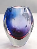 Murano Design Glass Rainbow Ruby Small Vase K-76