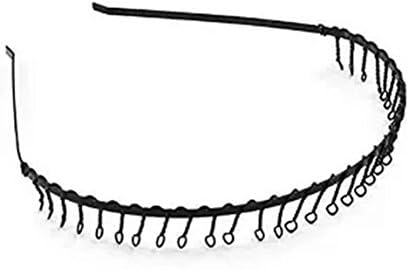 6PCS Men/Women Black Metal Toothed Headband Hairband Sport Running Football Soccer
