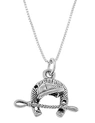 Sterling Silver One Sided English Horse Riding Gear Necklace