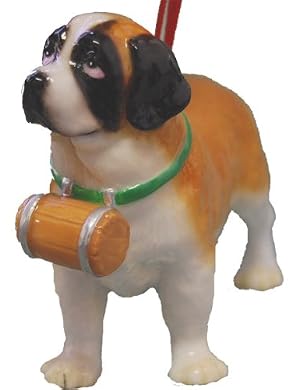 Cute Christmas Holiday Saint Bernard Dog Ornament