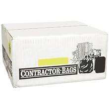 Webster WEB1CTR50 LDPE Handi Bag Contractor Grade Waste Can Liner, Super Value Pack, 2.5 Mil, Flat Seal, 48" x 33", Black (Pack of 50)