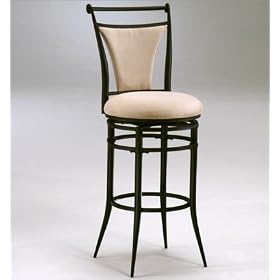 Hillsdale Cierra 26-Inch Swivel Counter Stool, Black finish with Fawn Faux-Suede Fabric by Hillsdale