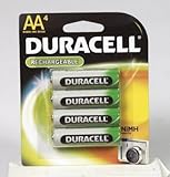 Duracell DC1500B4N Rechargeable AA NiMH Batteries 4 Pack
