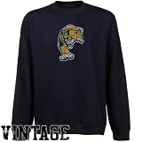 NCAA Florida International Golden Panthers Navy Blue Distressed Logo Vintage Premium Crew Neck Fleece Sweatshirt