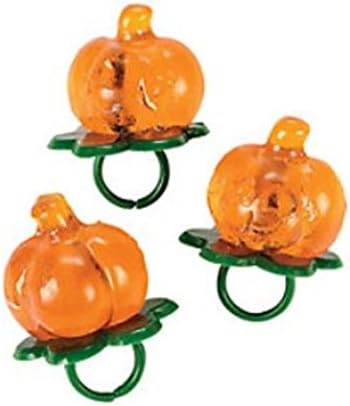 Orange Ring Suckers - Pumpkin Shape-Jack O Lantern - Halloween Candy - Thanksgiving - Autumn - Treat - Party Favorite (1 Dz)