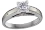 Platinum Princess Cut Cathedral Solitaire Ring (1/2 ct, H, SI2)