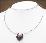 J-Steel by Fyn Studios Stainless-Steel Devil Heart Pendant Necklace with Crystal JSF-843332002362