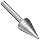 PFERD Cone Carbide Bur, Uncoated (Bright) Finish, Fine Single Cut, Point End