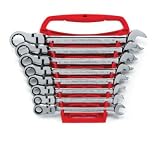 8 Pc. SAE Flex Head Combination Gear Wrench Set