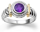 Sterling Silver and 14k Yellow Gold Amethyst Ring