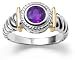 Sterling Silver and 14k Yellow Gold Amethyst Ring