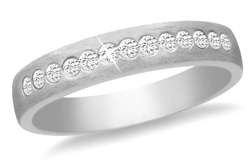 10k White Gold Diamond Ring (1/5 cttw, I-J Color, I2-I3 Clarity), Size 5
