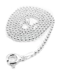 1.5mm Nickel-Free Sterling Silver Round Bead or Ball Chain Necklace(Lengths 16",18",20",22",24",30")