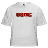 U.S. Marine Corps White T-Shirt Patriotic White T-Shirt by CafePress