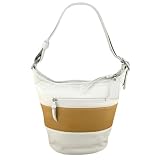 Coach 13357 Rugby Duffel Tote Leather Handbag in White and Tan