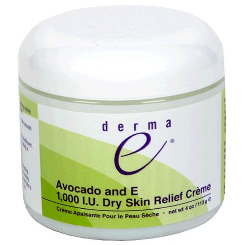 Derma E Dry Skin Relief Creme, Avocado and E 1,000 I.U., 4 oz (113 g) (Pack of 3) by derma e