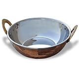 Indian Copperware Serving Karahi Handmade Tableware Pan