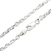 新宿銀の蔵 シルバー925 あずきチェーン4面カット 幅2.6mm 長さ40cm～60cm (60cm)【ネックレスチェーン/鎖/シルバーアクセサリー】
