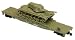 HO RTR Flat w/Patton Tank, US Army