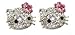 Large 3/4" Swarovski Crystal Kitty Stud title=