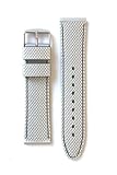 New Pearl Silver Rubber/Silicone Watchband with Stitching by Toscana