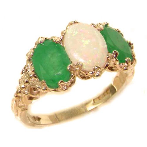 Click To Victorian Design Solid English Rose Gold Natural Large Opal & Emerald Ladies Ring - Finger Sizes 5 to 12 Available Details... Victorian Design Solid English Rose Gold Natural Large Opal & Emerald Ladies Ring - Finger Sizes 5 to 12 Available