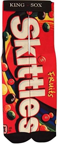 King Sox Sublimation Graphic Print Socks (Large, Skittles)