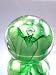 Murano Design Green Teap Drop Rainbow Glass Paperweight