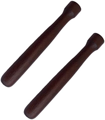 Set of 2 Lacquered Walnut Wood Muddlers, 8" Long Bar Cocktail Muddlers