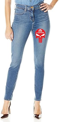 Zhusi Women's Punisher Skull Mopar Fashion Skinny Jeans