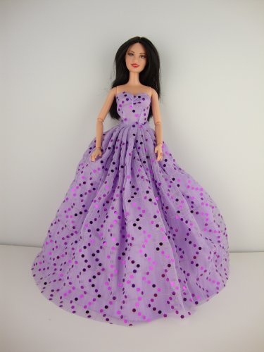 An Amazing Purple Ball Gown Covered in Purple Sequins Made to Fit the Barbie Doll