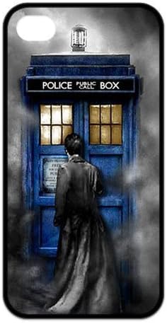 4S Case,TPU iPhone 4s Case,Doctor Who TARDIS Design Fashion Pattern Hard Back Cover Snap on Case for iPhone 4 / 4s (Black/white)