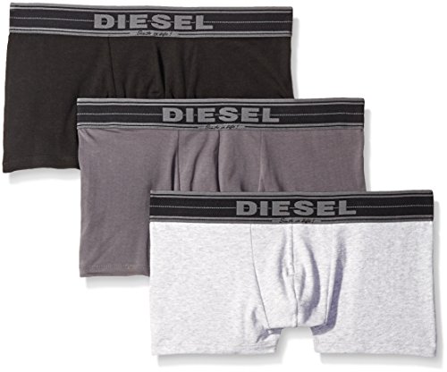 Diesel Men's 3-Pack Underdenim Shawn Trunk, Heather/Grey/Black, Medium