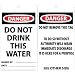 NMC RPT133G "DANGER - DO NOT DRINK THIS WATER Accident Prevention Tag with Brass Grommet, Unrippable Vinyl, 3" Length, 6" Height, Black/Red on White (Pack of 25)