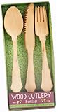 Party Partners Design 24-Piece Disposable Natural Birchwood Cutlery Set